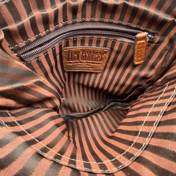 Jack Georges Dark Brown Leather Crossbody Bag Rustic Cowboy Rodeo Purse Boho 9" - Picture 9 of 13